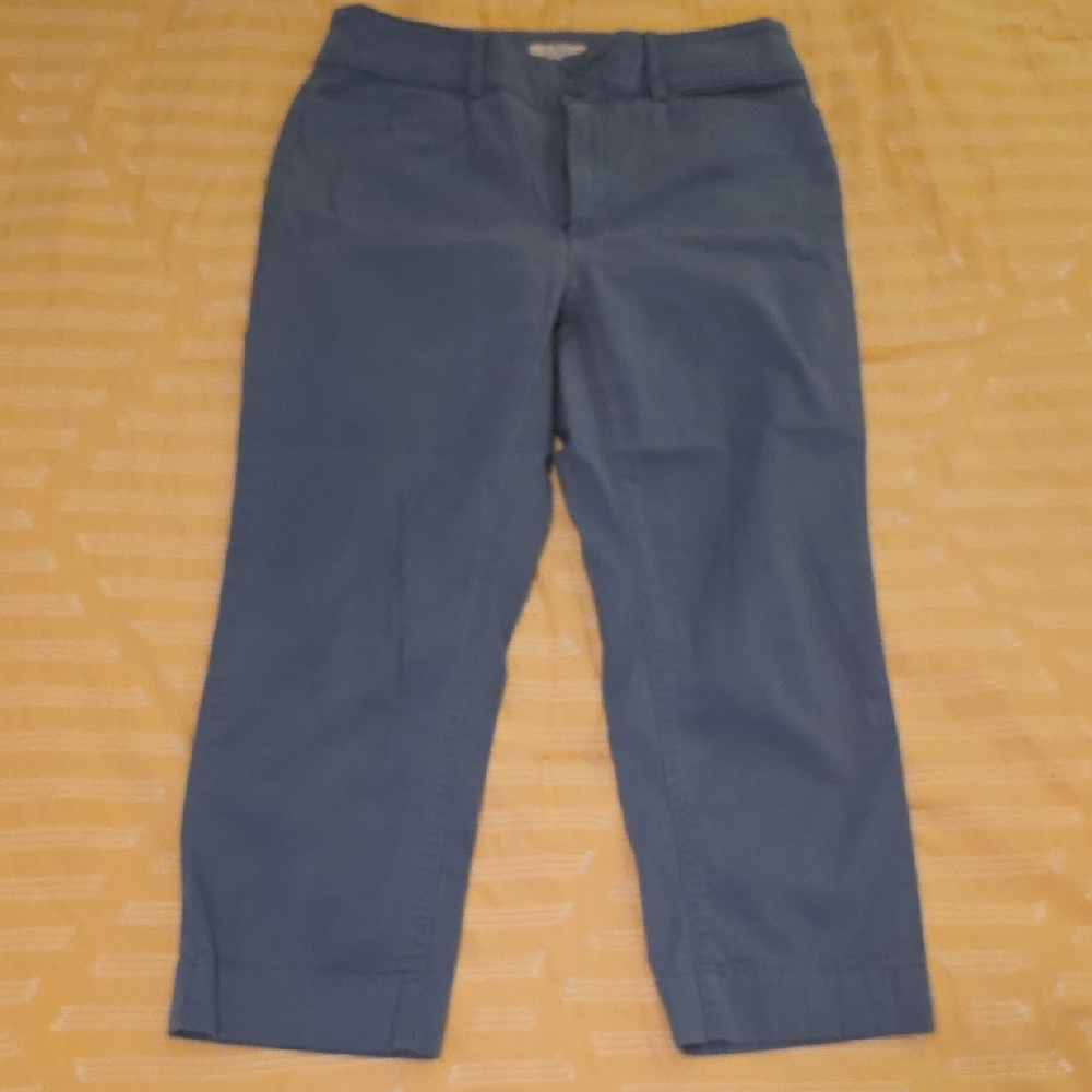 LOFT Slate Blue Straight Crop Pants